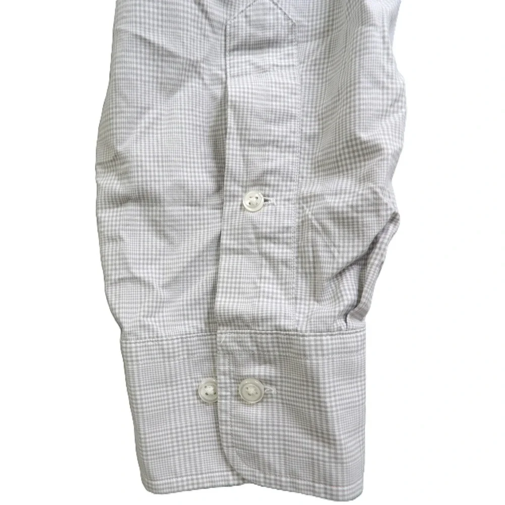 VTG Polo Ralph Lauren Regent BD Shirt Men 16 32/33 Gray Gingham Pony Cotton LS